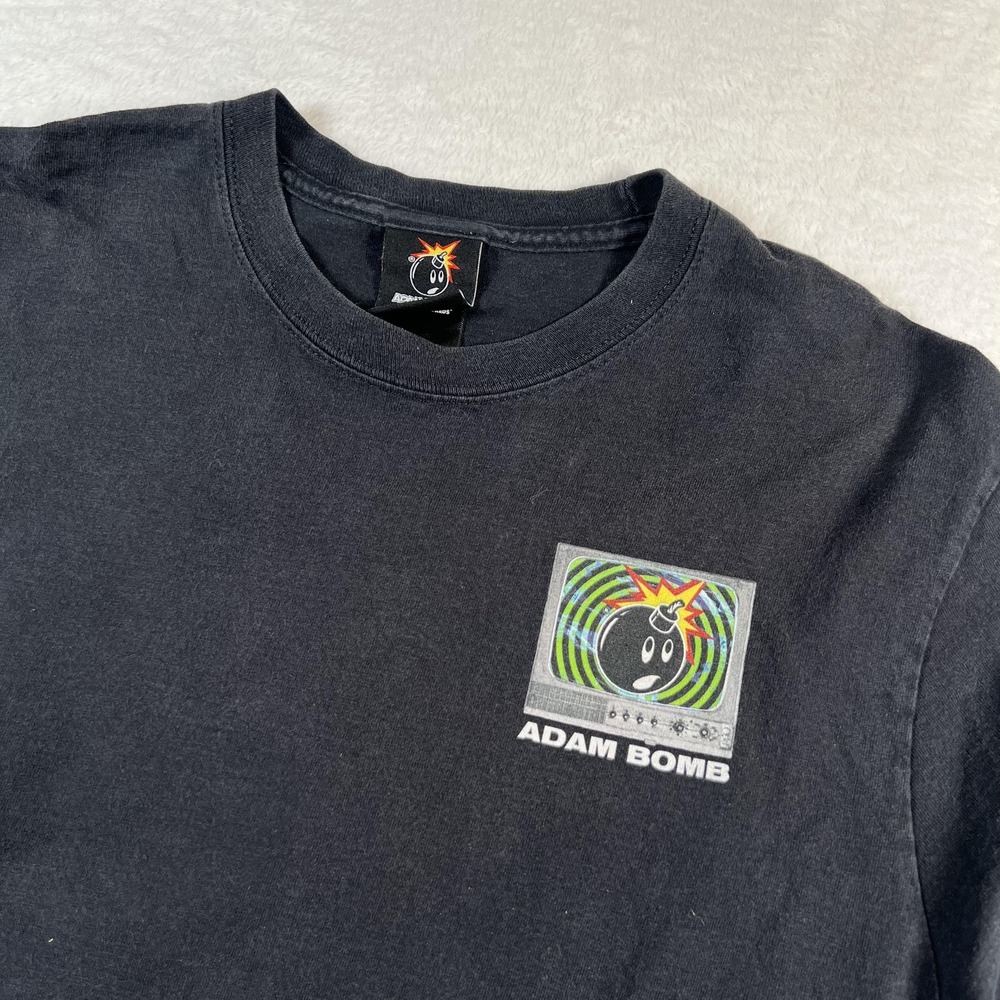 The Hundreds Adam Bomb Shirt Mens Medium Black Long Sleeve Graphic Back Hit Tee
